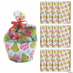 Cheap 🌟 10" x 18" Large Dr. Seuss™ The Grinch Cellophane Basket Bags - 12 Pc. 👏
