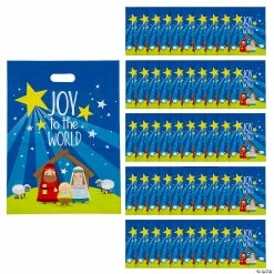 Outlet 🤩 12 1/2" x 17" Bulk Large Nativity Plastic Goody Bags - 50 Pc. ✔️