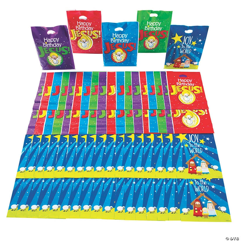 Best Sale ❤️ 12 1/2" x 17" Bulk Large Religious 🎄 Christmas Plastic Goody Bags - 250 Pc. 🔥 3 Best Sale ❤️ 12 1/2" x 17" Bulk Large Religious 🎄 Christmas Plastic Goody Bags - 250 Pc. 🔥