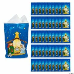 Coupon ๐งจ 12" x 17" Bulk Large Nativity Plastic Goody Bags - 50 Pc. ๐