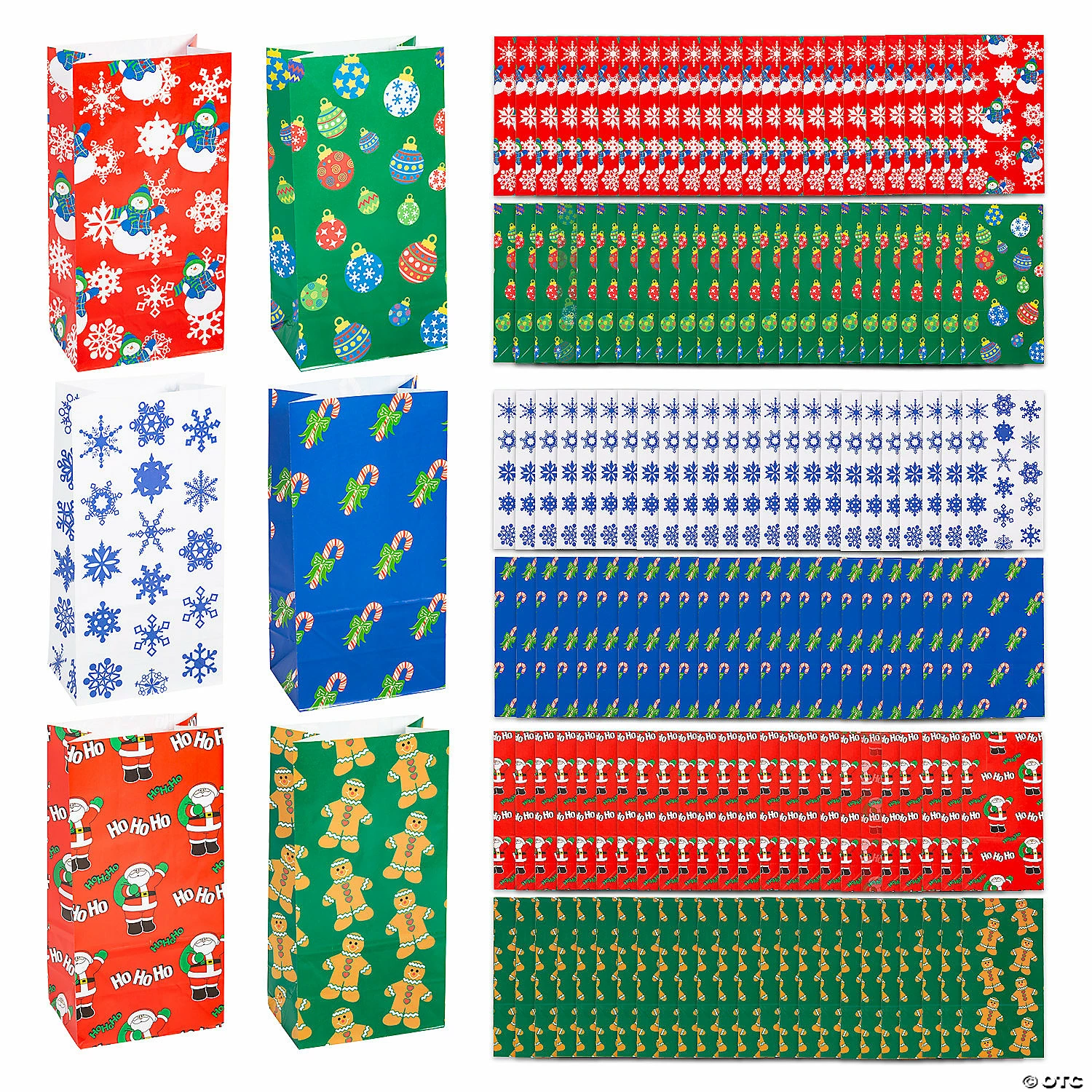 Budget π 3 1/2" x 10" Holiday Patterns Treat Bag Assortment - 144 Pc. π 3 Budget π 3 1/2" x 10" Holiday Patterns Treat Bag Assortment - 144 Pc. π