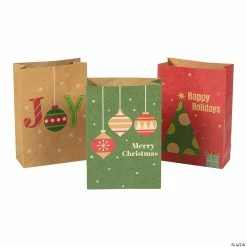 Coupon ✨ 4 1/2" x 6 1/2" Medium ❄ Christmas Paper Sack Treat Bags - 24 Pc. 🎁