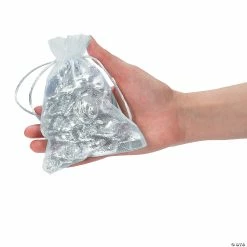 Wholesale 🛒 4 1/2" x 6 1/4" Large White Organza Drawstring Bags - 12 Pc. 🌟 -Outlet Containers Store 4 1 2 x 6 1 4 large white organza drawstring bags 12 pc 3 458 a02