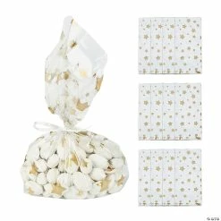 Wholesale ⭐ 5 1/2" x 12" Gold Star Cellophane Treat Bags - 12 Pc. 👍