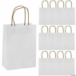 Discount 💯 6 1/2" x 9" Medium Kraft Paper Gift Bags - 12 Pc. 😀