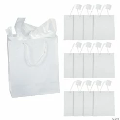 Top 10 🔥 7 1/2" x 3 1/2" x 9" Medium White Paper Gift Bags - 12 Pc. 🎁