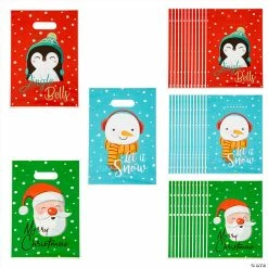 Promo 🌟 8 1/2" x 12" ❄ Christmas Icon Goody Bags - 36 Pc. 🎉