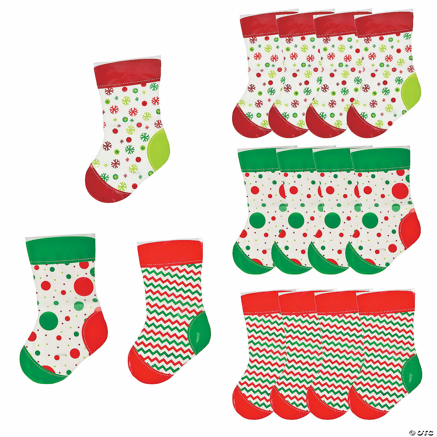Flash Sale 🥰 8 1/2" x 14" Medium 🔔 Christmas Stocking Plastic Treat Bags - 12 Pc. 🎁 3 Flash Sale 🥰 8 1/2" x 14" Medium 🔔 Christmas Stocking Plastic Treat Bags - 12 Pc. 🎁
