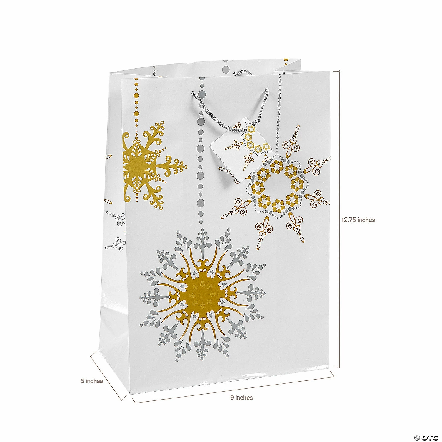 Cheapest π 9" x 12-3/4" Large Gold & Silver Gift Paper Bags with Tags - 12 Pc. π 4 Cheapest π 9" x 12-3/4" Large Gold & Silver Gift Paper Bags with Tags - 12 Pc. π - Image 2