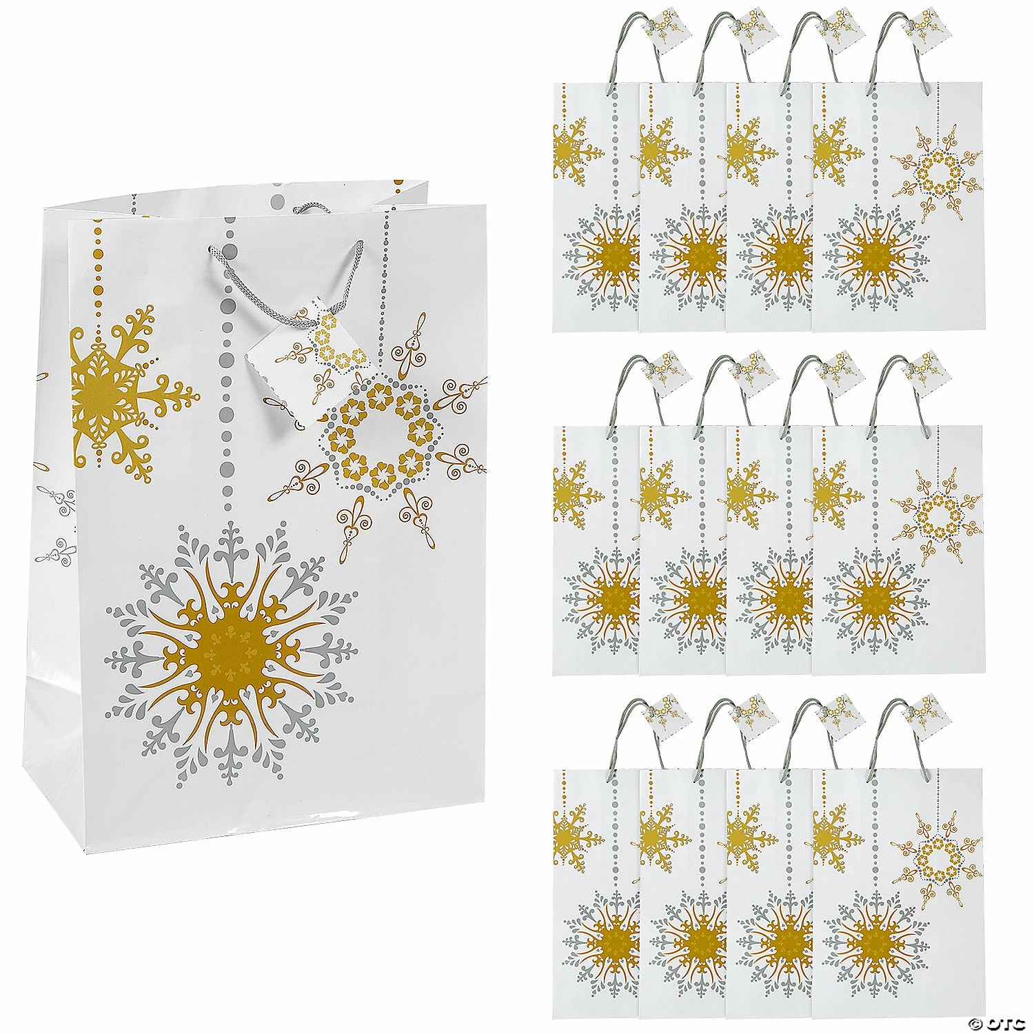Cheapest π 9" x 12-3/4" Large Gold & Silver Gift Paper Bags with Tags - 12 Pc. π 3 Cheapest π 9" x 12-3/4" Large Gold & Silver Gift Paper Bags with Tags - 12 Pc. π
