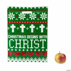 Buy 🤩 Faith Sweater Print Plastic Goody Bags - 50 Pc. 🧨