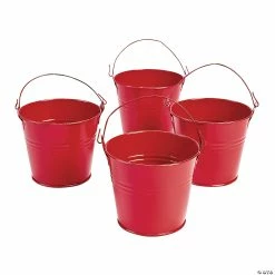 Buy 👍 Mini Pails - 12 Pc. ✨ -Outlet Containers Store mini red favor pails 12 pc 52 42 bc