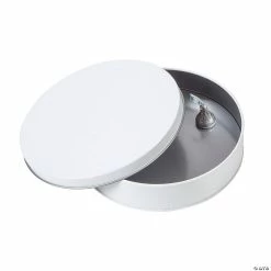 Outlet ✨ White Round Tin Favor Containers - 12 Pc. ⭐